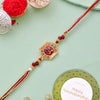 Dhiyona Red Stone-Studded & Beaded Thread Rakhi