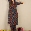 Indyancart IE Printed V-Neck Straight Pure Cotton Kurta With Trouser