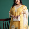 Dhiyona IE Plus Size Floral Print Regular Thread Work Kurta with Palazzos & Dupatta