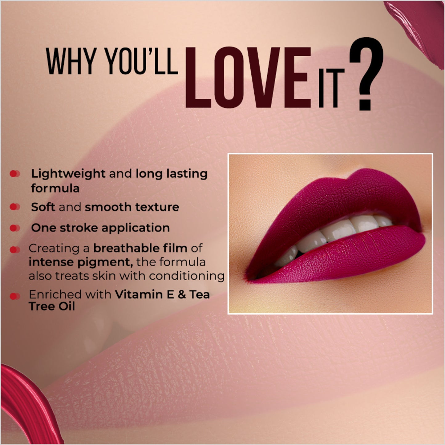 Colorbar Powerkiss Vegan Matte Lipcolor - Raunchy