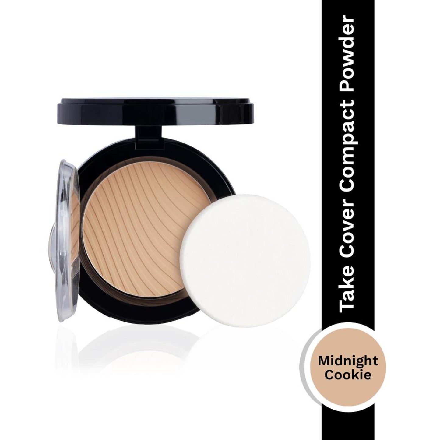 PAC Take Cover Compact Powder - Longlasting Full Coverage, Soft Matte Finish - 07 midnight Cookie