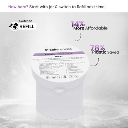 SkinInspired Retinol Night Cream Refill 0.1% Retinol & Hyaluronic Acid Anti-Wrinkle Cream