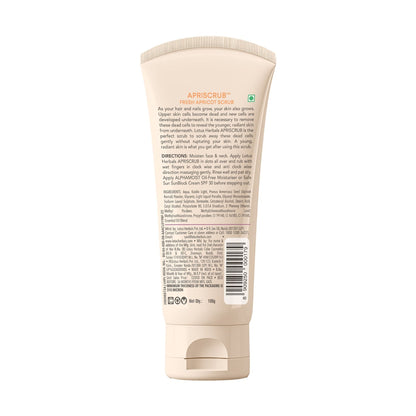 Lotus Herbals Apriscrub Fresh Apricot Face Scrub Natural Exfoliating & Chemical Free, All Skin Types