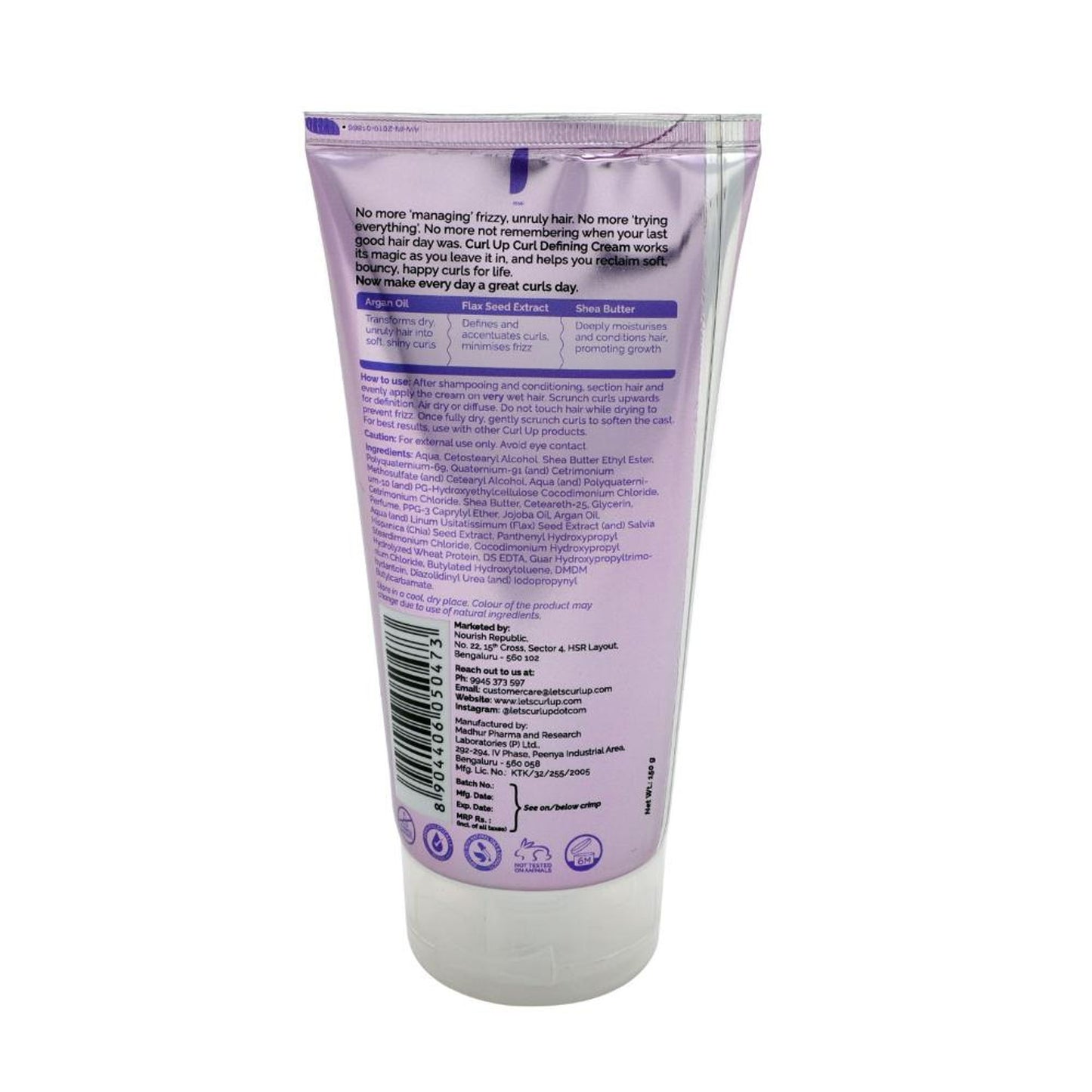 Curl Up Curl Defining Cream - All In One Leave In Conditioner - Hair Cream for Wavy & Curly Hair