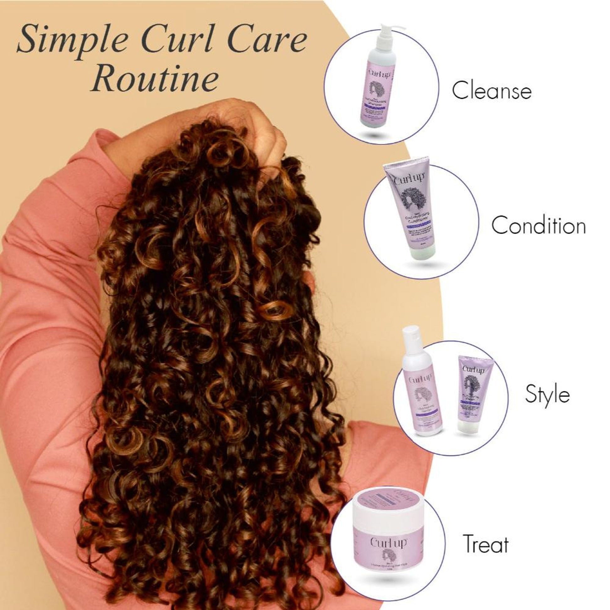 Curl Up Curl Defining Cream - All In One Leave In Conditioner - Hair Cream for Wavy & Curly Hair