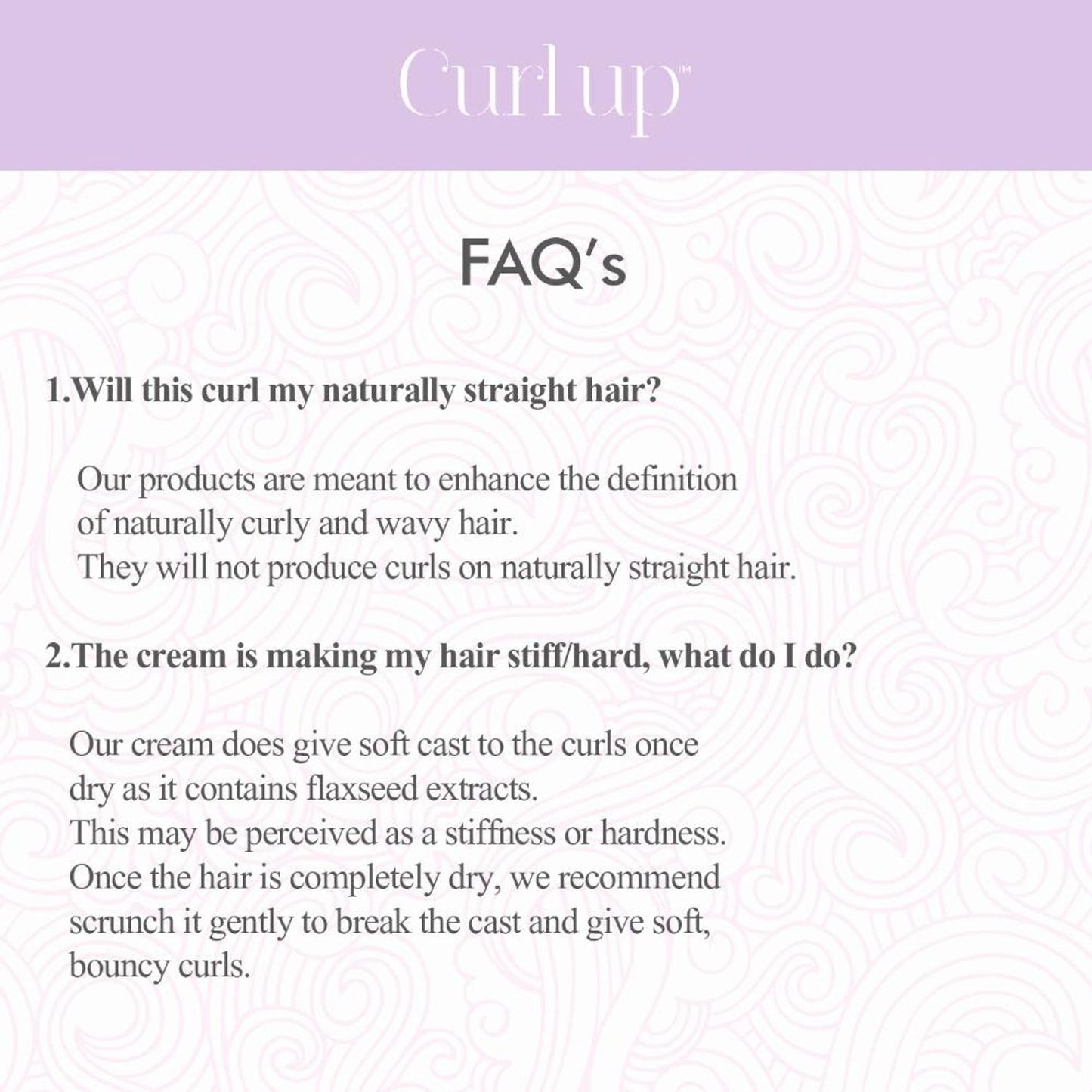 Curl Up Curl Defining Cream - All In One Leave In Conditioner - Hair Cream for Wavy & Curly Hair