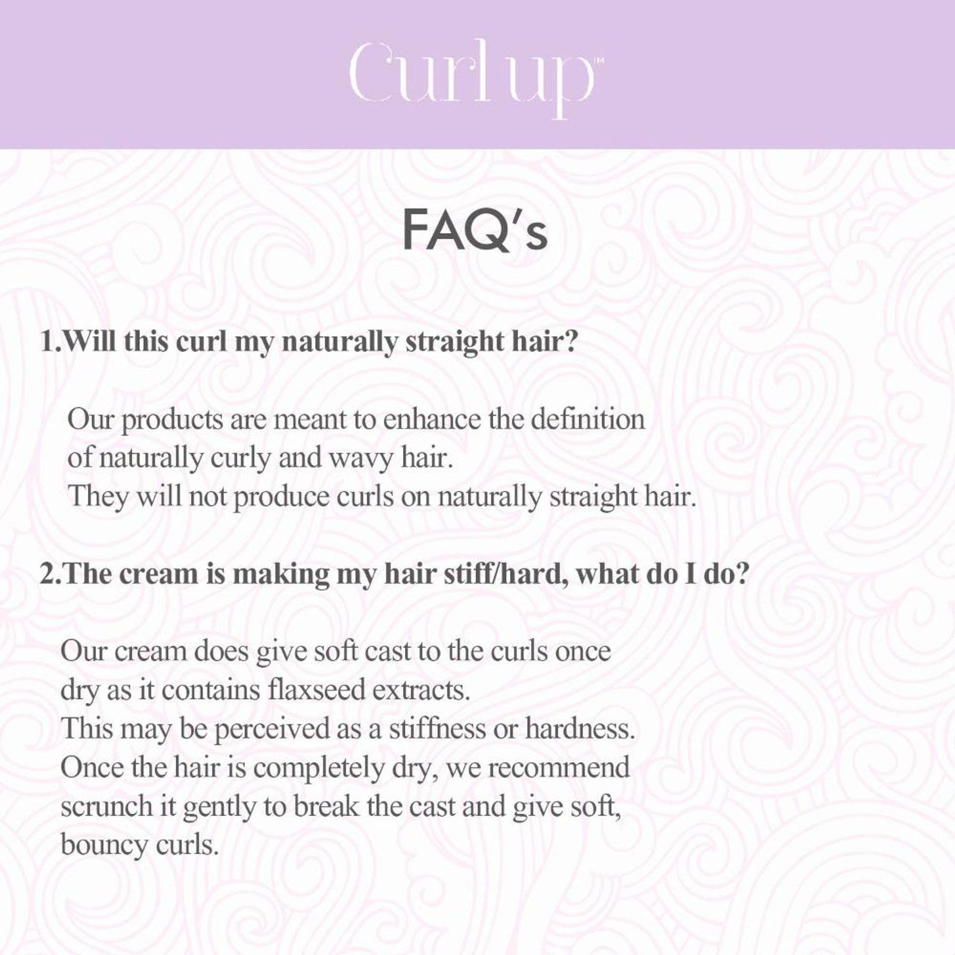 Curl Up Curl Defining Cream - All In One Leave In Conditioner - Hair Cream for Wavy & Curly Hair