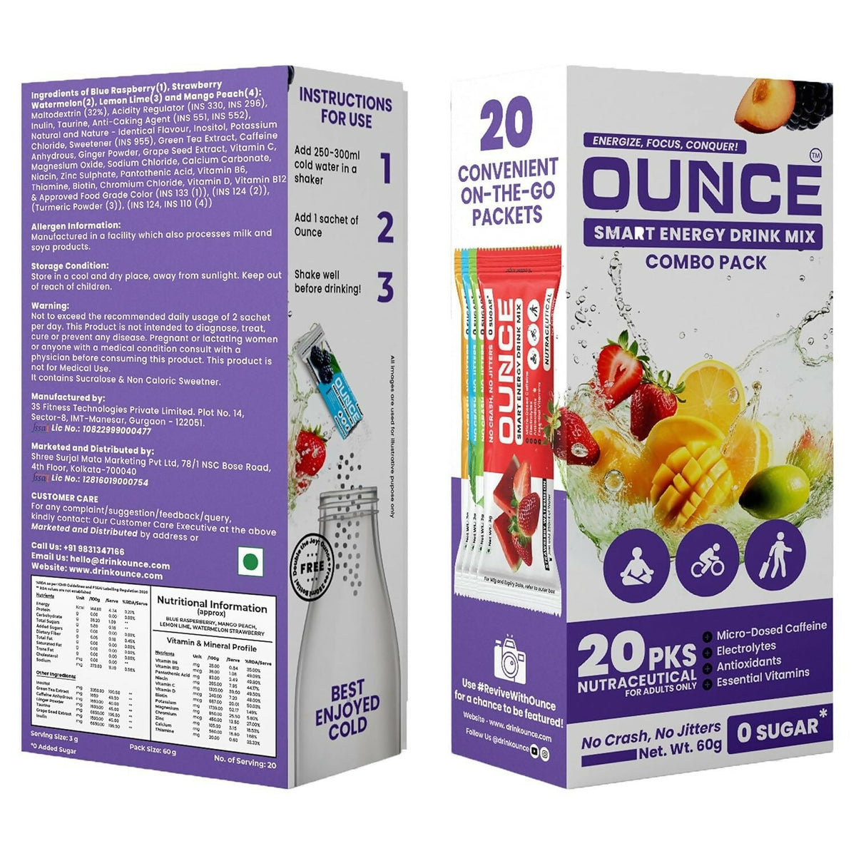 DrinkOunce Energy Drink Powder + Electrolyte Powder