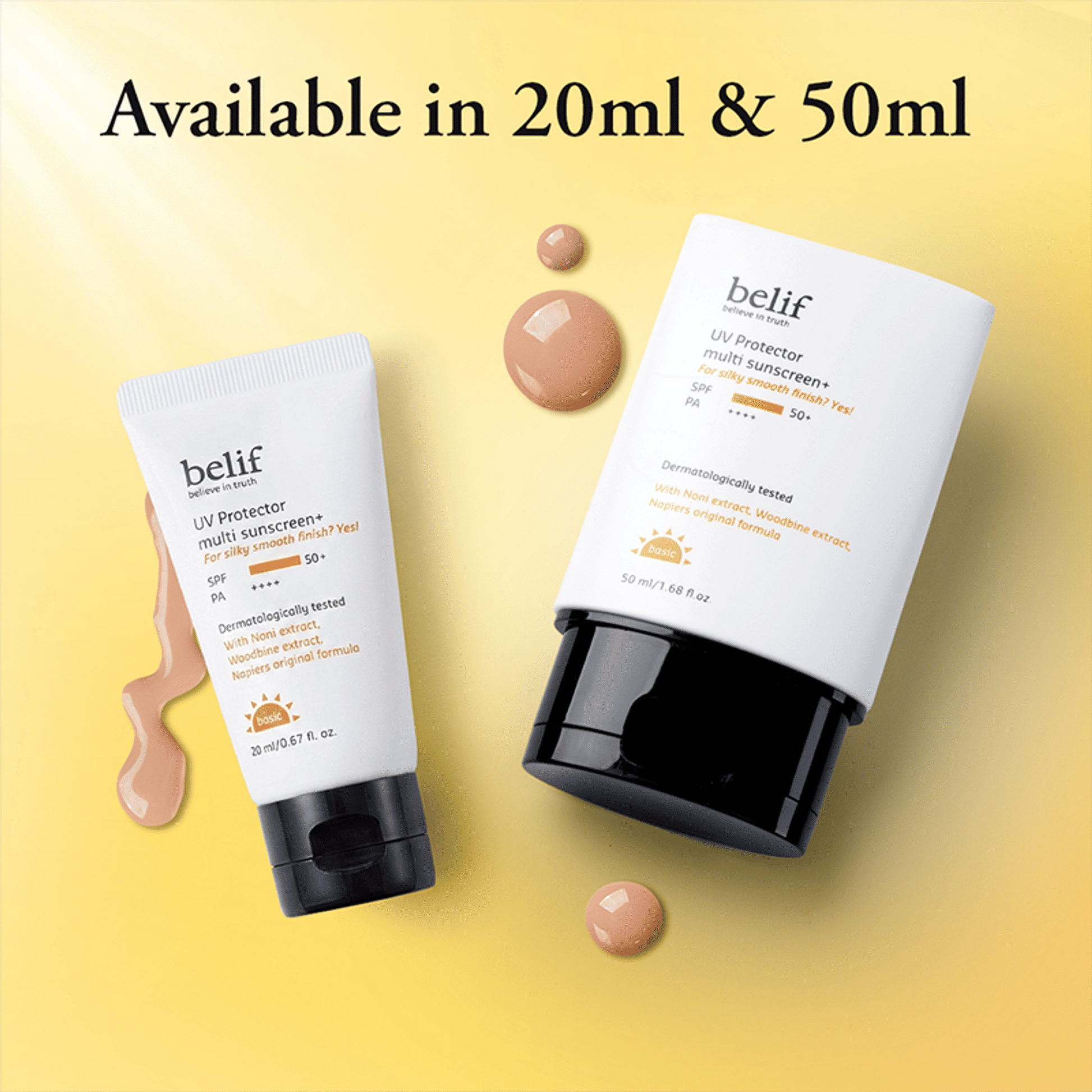 belif Multi-Vitamin Tinted Korean Sunscreen SPF50+ PA++++ Flawless Poreless Primer, In Vivo Tested