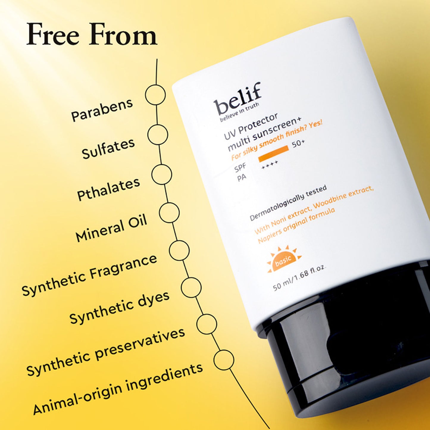 belif Multi-Vitamin Tinted Korean Sunscreen SPF50+ PA++++ Flawless Poreless Primer, In Vivo Tested