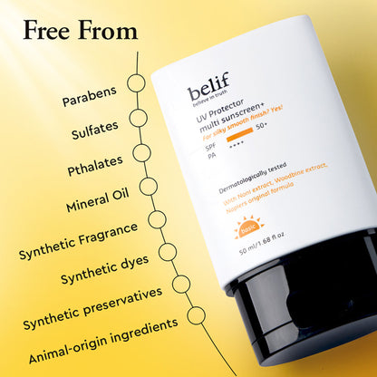belif Multi-Vitamin Tinted Korean Sunscreen SPF50+ PA++++ Flawless Poreless Primer, In Vivo Tested