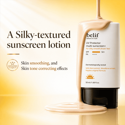 belif Multi-Vitamin Tinted Korean Sunscreen SPF50+ PA++++ Flawless Poreless Primer, In Vivo Tested