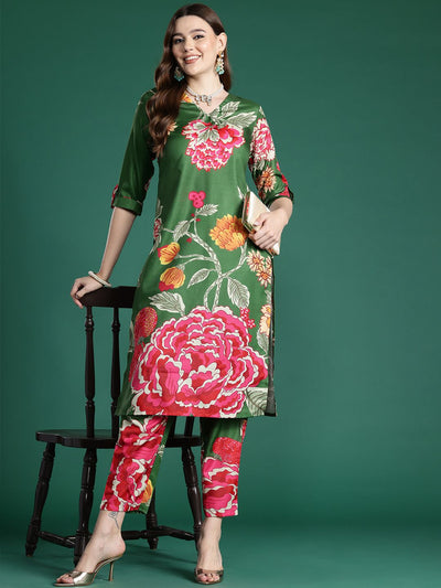 Dhiyona IE Floral Printed Kurta with Trousers