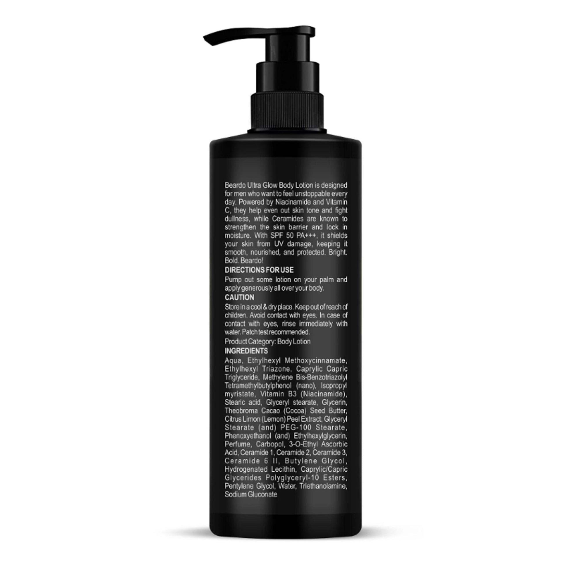 Beardo Ultraglow Body Lotion for Men, Intense Hydration Absorbs Instantly Repairs Skin
