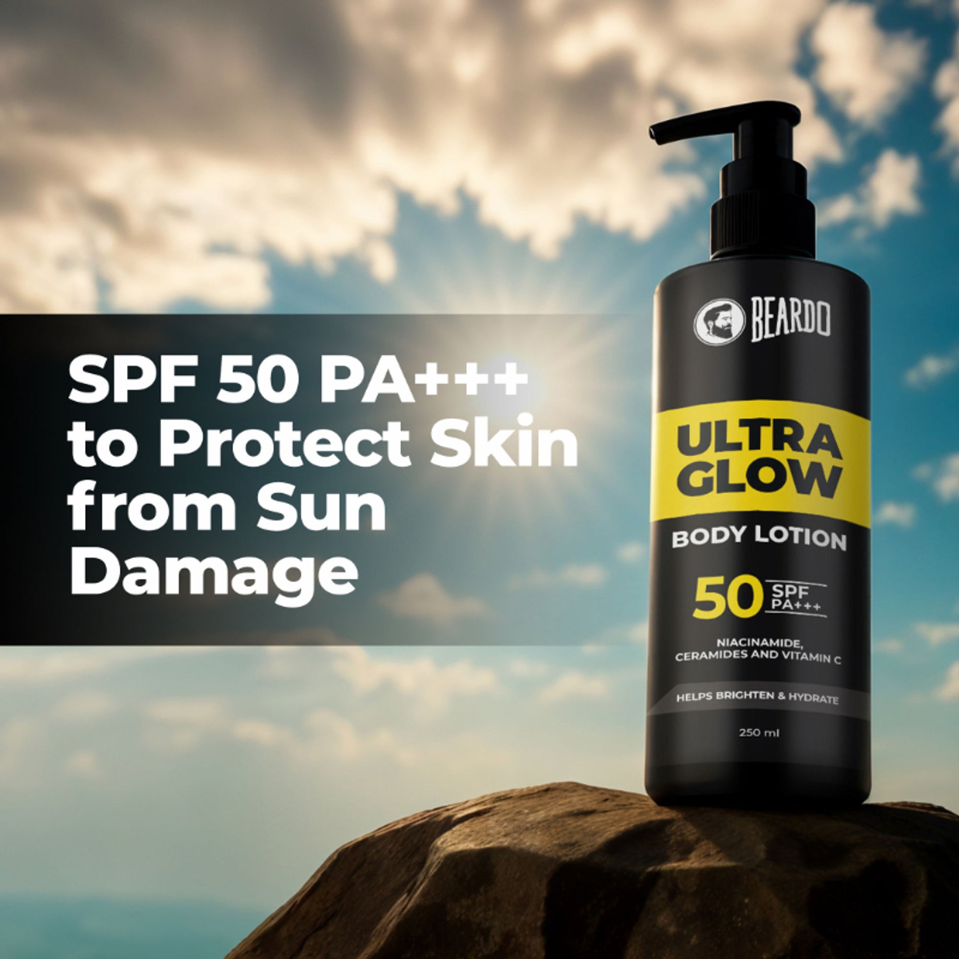 Beardo Ultraglow Body Lotion for Men, Intense Hydration Absorbs Instantly Repairs Skin