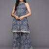 Dhiyona VA Women'sLeheriya Dyed Gotta Patti Kurti With Sharara