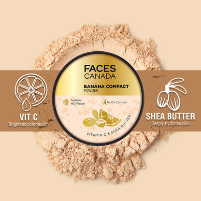 Faces Canada Banana Compact And Baking Powder With Vitamin C & Shea Butter