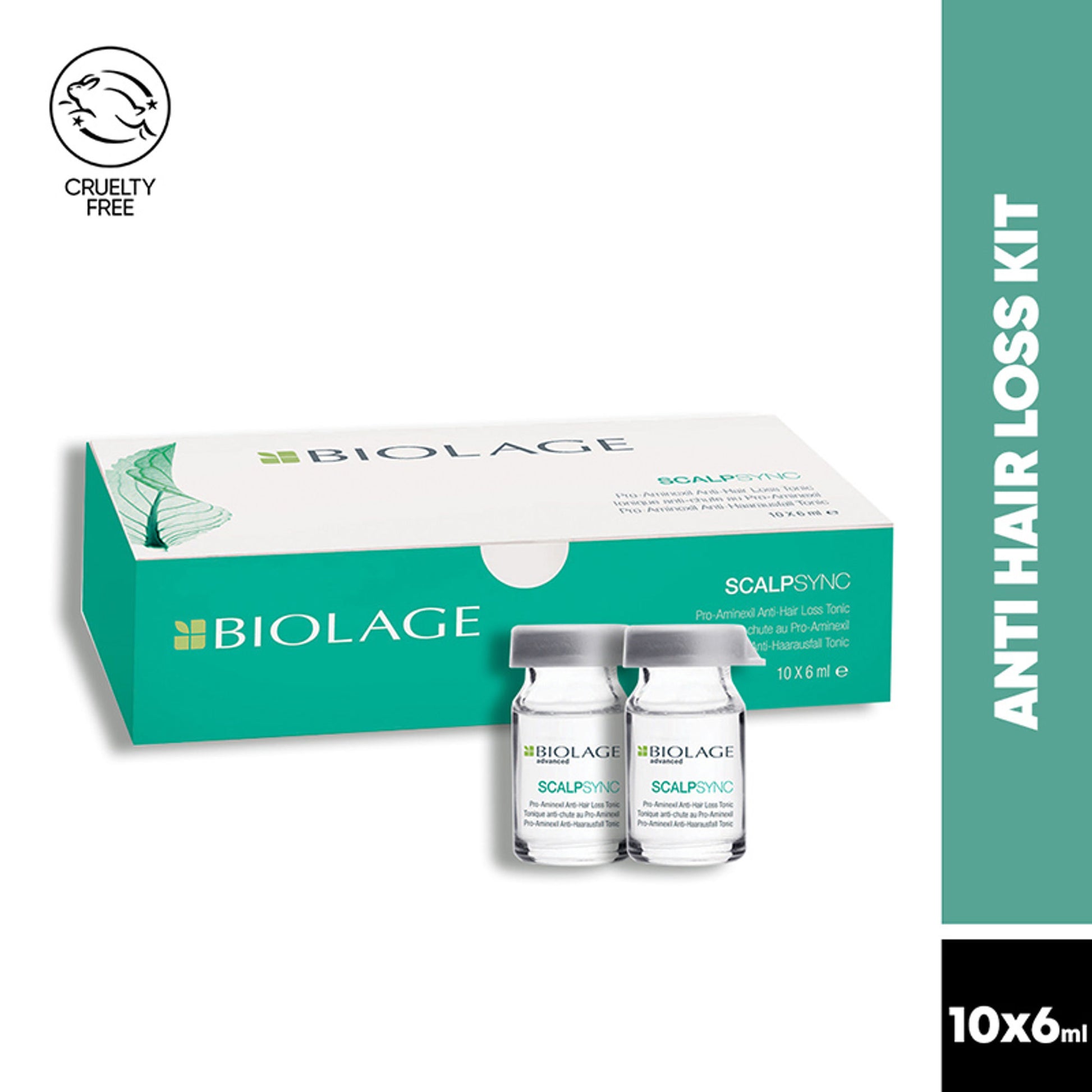 Biolage Aminexil Hair Treatment Pack, Reduces Hair Loss from Roots, 10x6ml