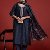 Dhiyona IE Floral Embroidered Sequinned Kurta With Trousers & Dupatta