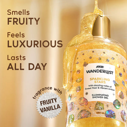 Nykaa Wanderlust Perfume Shower Gel - Hydrating, Brightening & Cleansing - Sparkling Stars