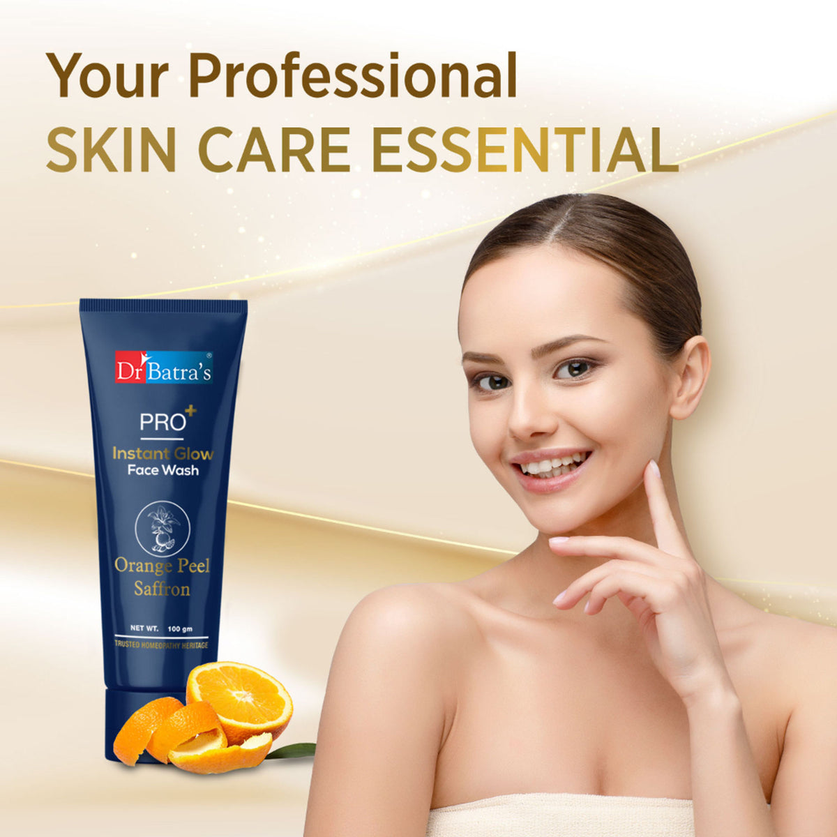 Dr Batra's PRO+ Instant Glow Face Wash with natural ingredients, rejuvenates skin and protects against impurities.