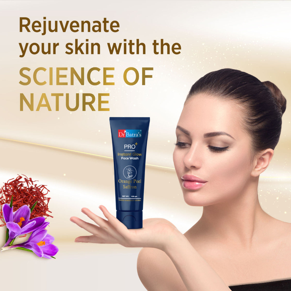 Dr Batra's PRO+ Instant Glow Face Wash with natural ingredients, rejuvenates skin and protects against impurities.