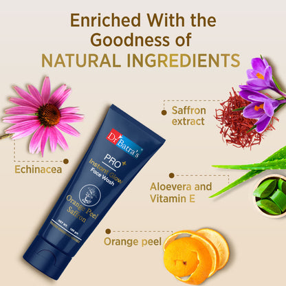 Dr Batra's PRO+ Instant Glow Face Wash with natural ingredients, rejuvenates skin and protects against impurities.