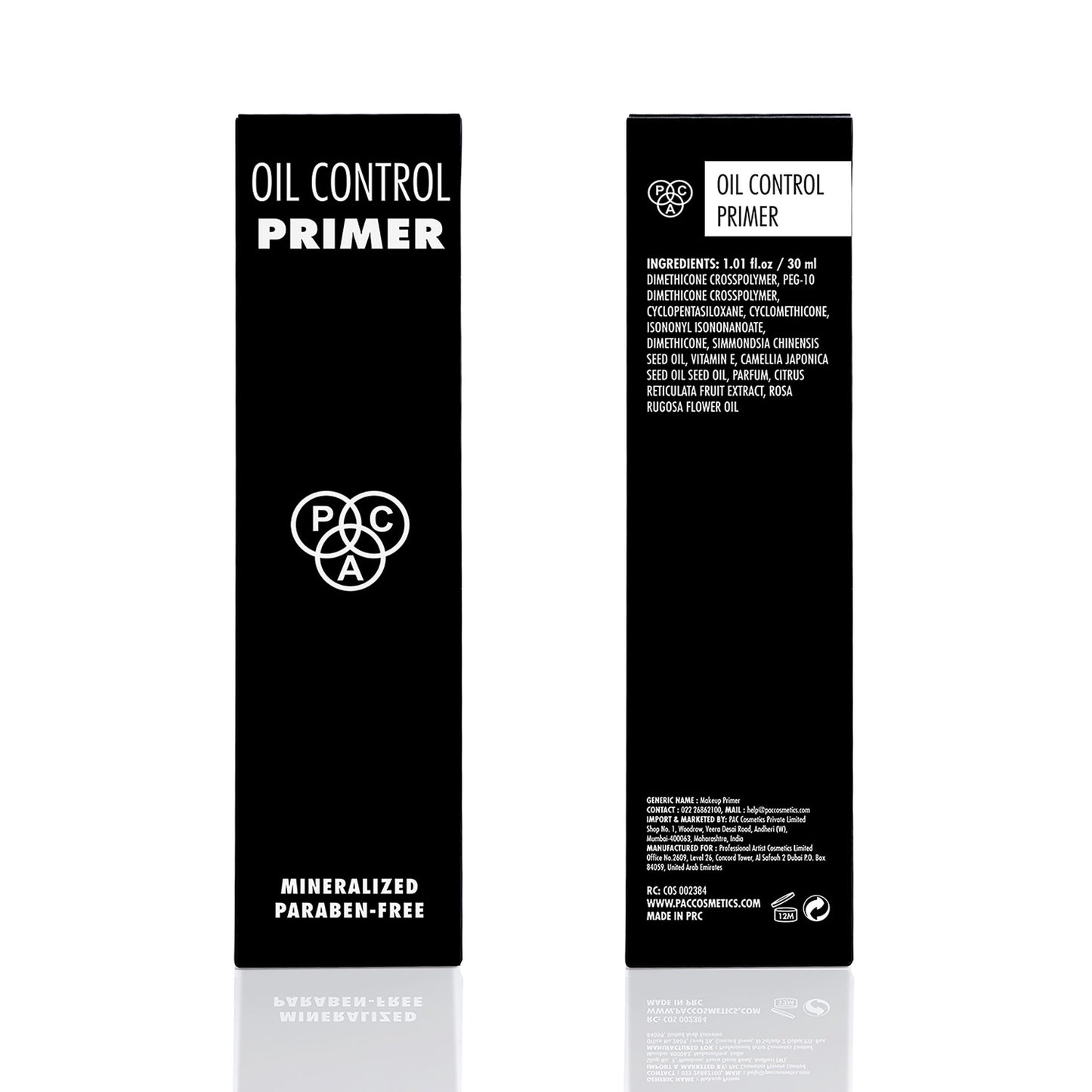 PAC Oil Control Primer - Infused with 24K Gold Leaf Extracts, Controls Oil & Shine Minimizes Pores