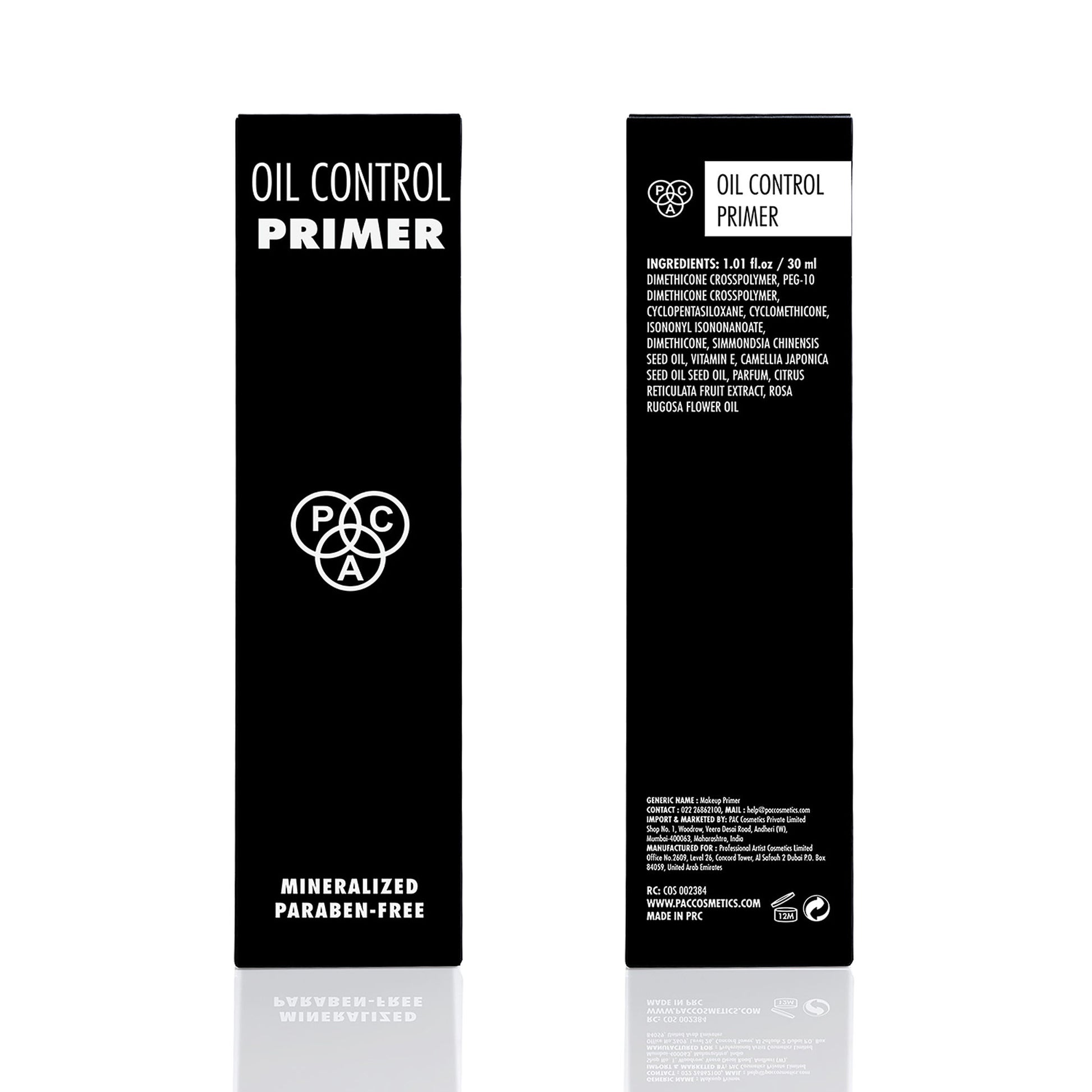 PAC Oil Control Primer - Infused with 24K Gold Leaf Extracts, Controls Oil & Shine Minimizes Pores