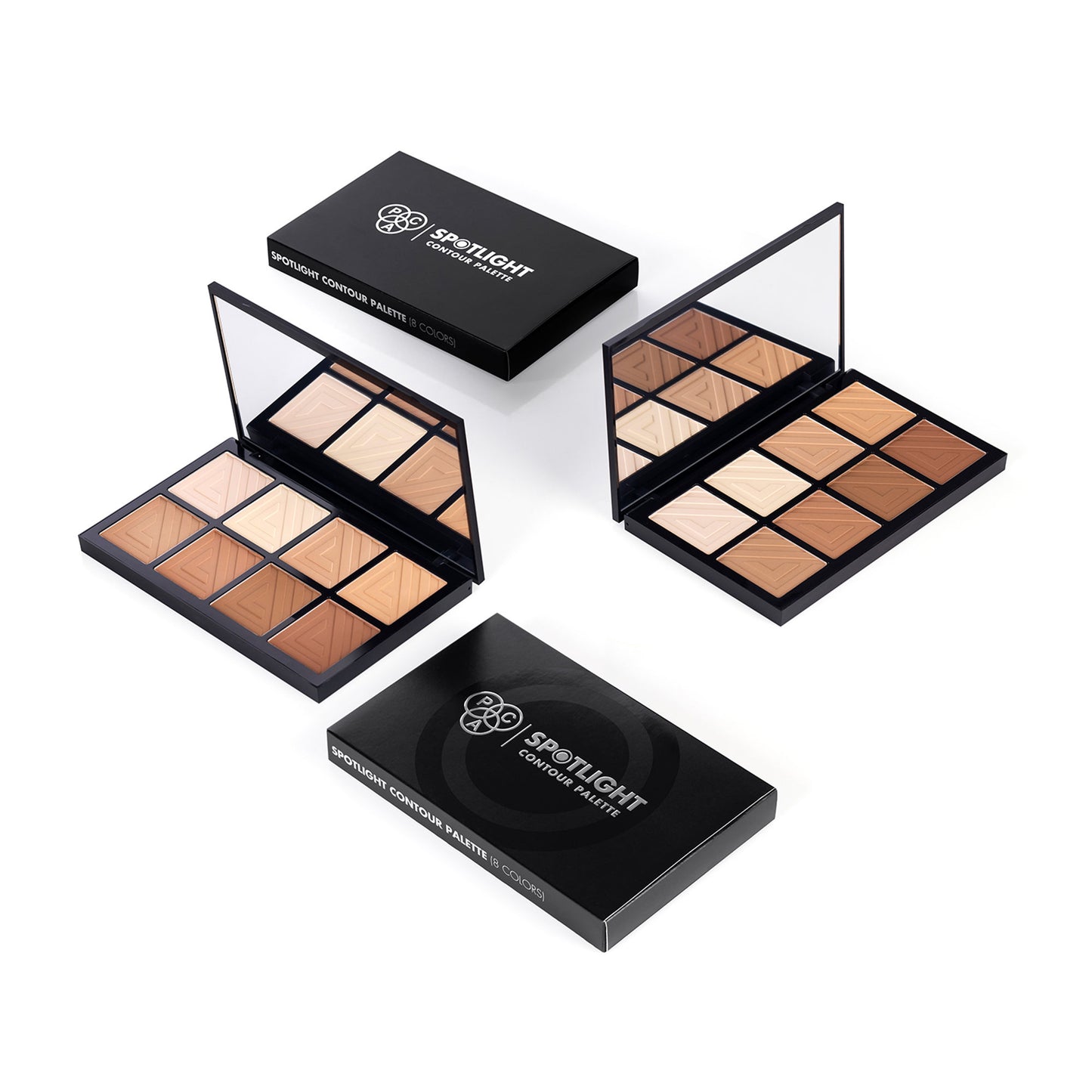 PAC Spotlight Contour Palette X8 - All in One MUA Palette, High Payoff, Shades for every Skin Tone