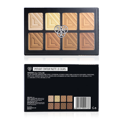 PAC Spotlight Contour Palette X8 - All in One MUA Palette, High Payoff, Shades for every Skin Tone