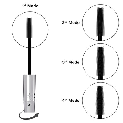 PAC Twist & Lift Mascara - 4-in-1 Mascara Wand, Curls Defines Volumizes & Lifts, Waterproof