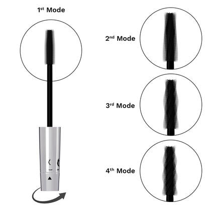 PAC Twist & Lift Mascara - 4-in-1 Mascara Wand, Curls Defines Volumizes & Lifts, Waterproof