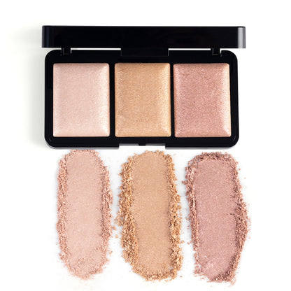 PAC Trio Glow Highlighter X3 Pink - Ultra Blinding Finish, Silky Smooth Texture, Blends Seamlessly