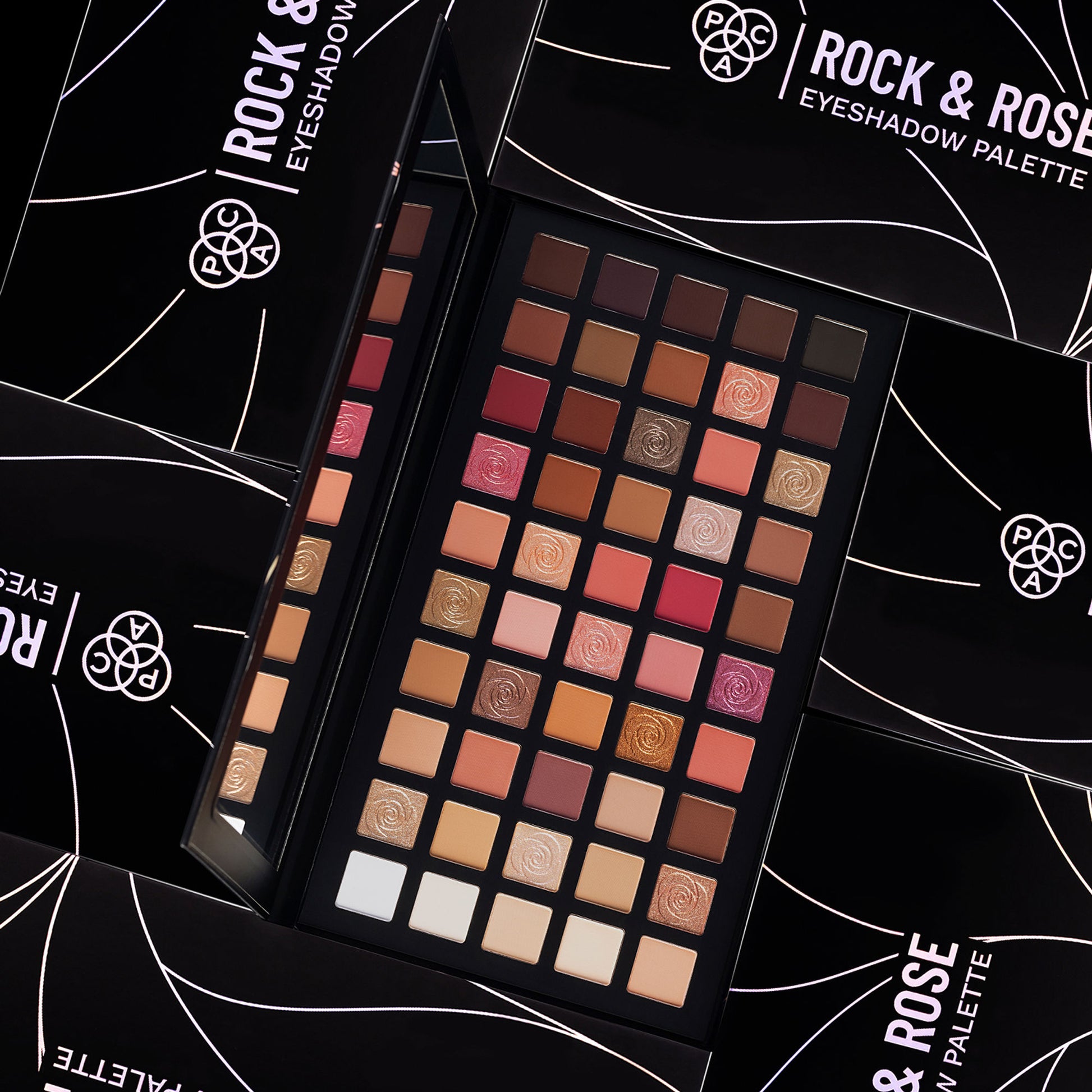 PAC Rock & Rose Eyeshadow Palette - Blendable Mattes, Shimmers & Chromes, Perfect Transition Shades