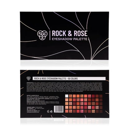PAC Rock & Rose Eyeshadow Palette - Blendable Mattes, Shimmers & Chromes, Perfect Transition Shades