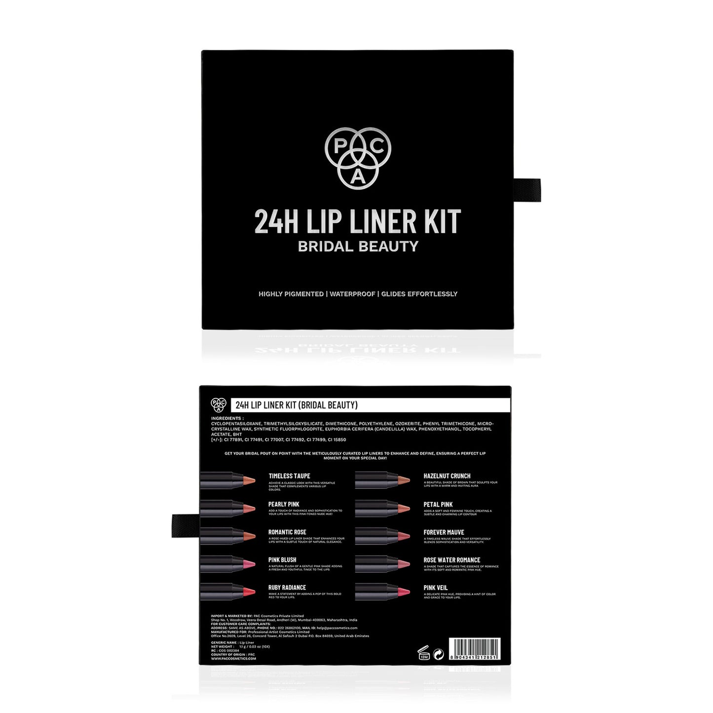 PAC 24H Lip Liner Kit Bridal - 24H Comfortable Wear, Highly Pigmented, Waterproof & Smudgeproof