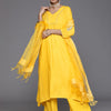 Dhiyona VA Women's Yellow Yoke Design Kurta with Palazzos & With Dupatta