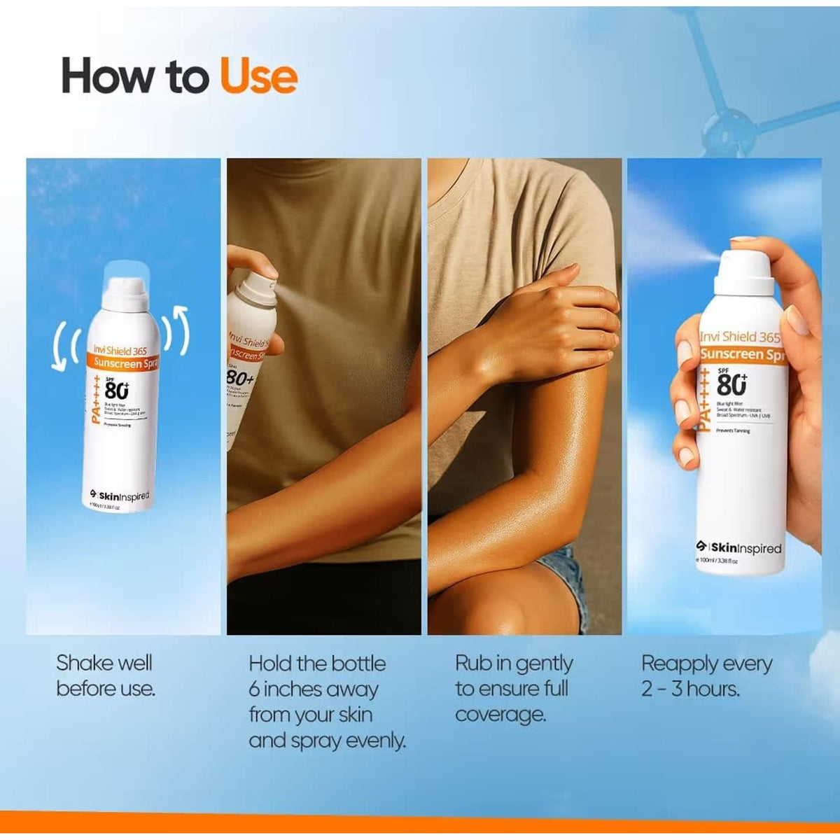 SkinInspired Invishield 365 Body Sunscreen Spray SPF 80+ PA++++