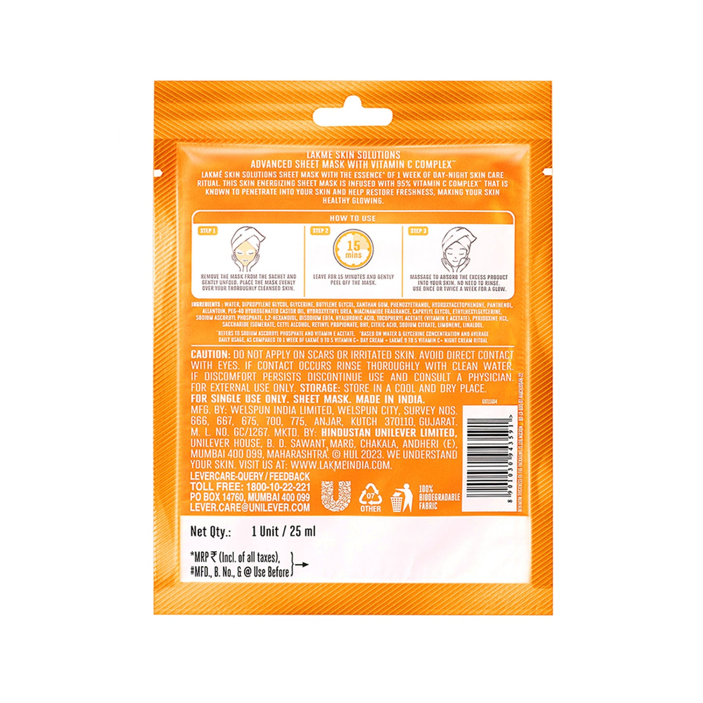 Lakme Skin Solutions Sheet Mask - Revitalizing