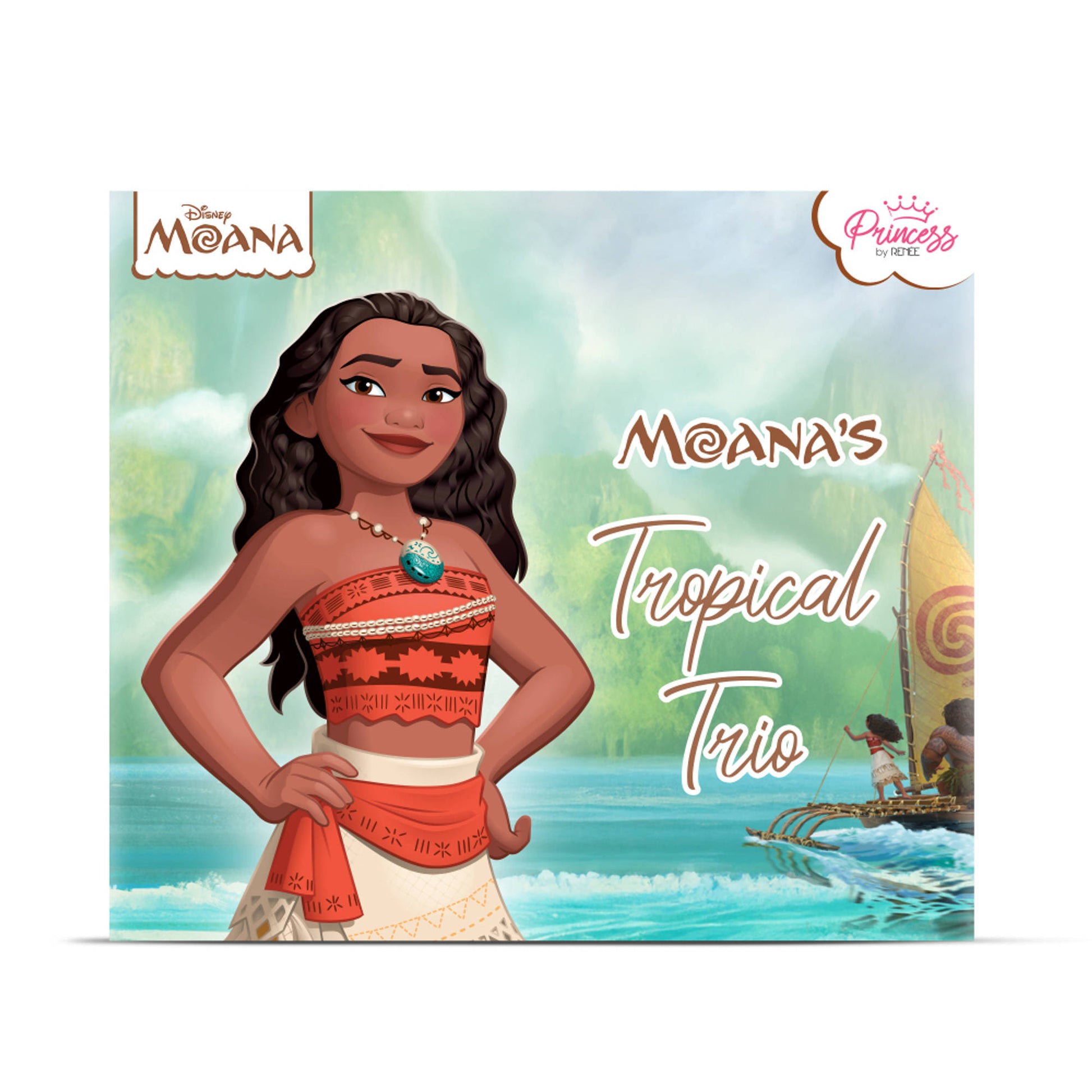 Princess by RENEE Disney Moana’s Tropical Trio Stick On Nails & Lip Balm Beauty Kit For Preteens