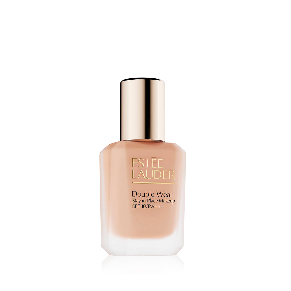 Estee Lauder Double Wear Longwear Matte Foundation SPF 10 in Ecru 1N2 with a sleek bottle and applicator brush.