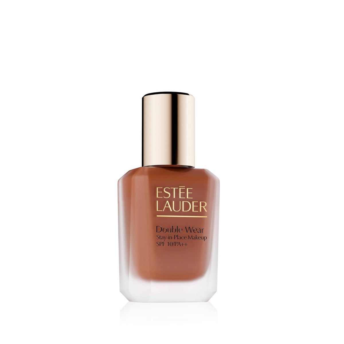 Estee Lauder Double Wear Longwear Matte Foundation SPF 10 in 7N1 Deep Amber, showcasing the foundation bottle with shade details