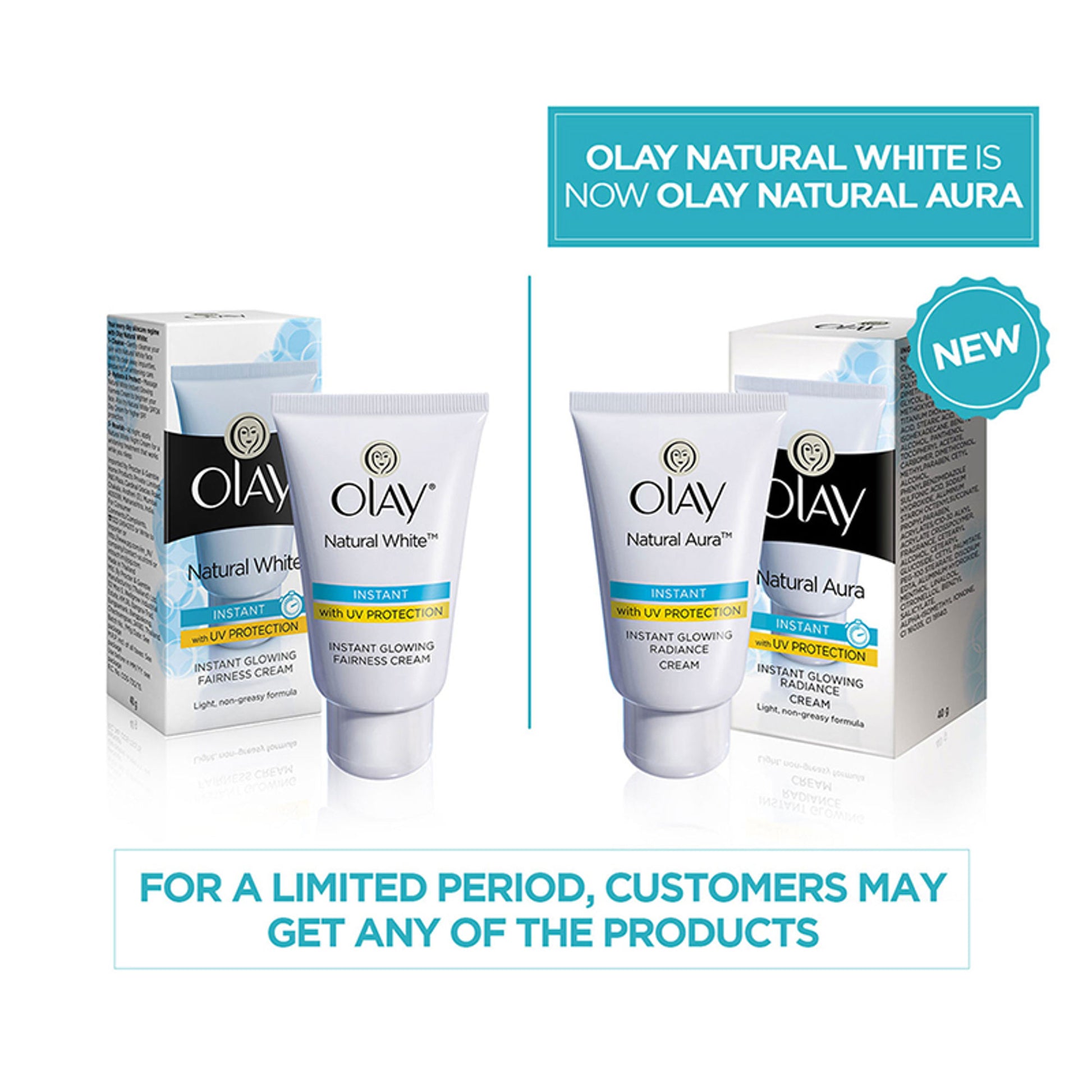 Olay Natural White Instant Glowing Fairness Skin Cream with UV Protection