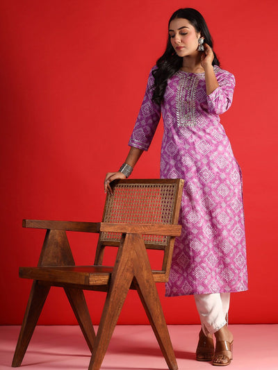 Indyancart IE Women Ethnic Motifs Printed Cold-Shoulder Sleeves Mirror Work Kurta