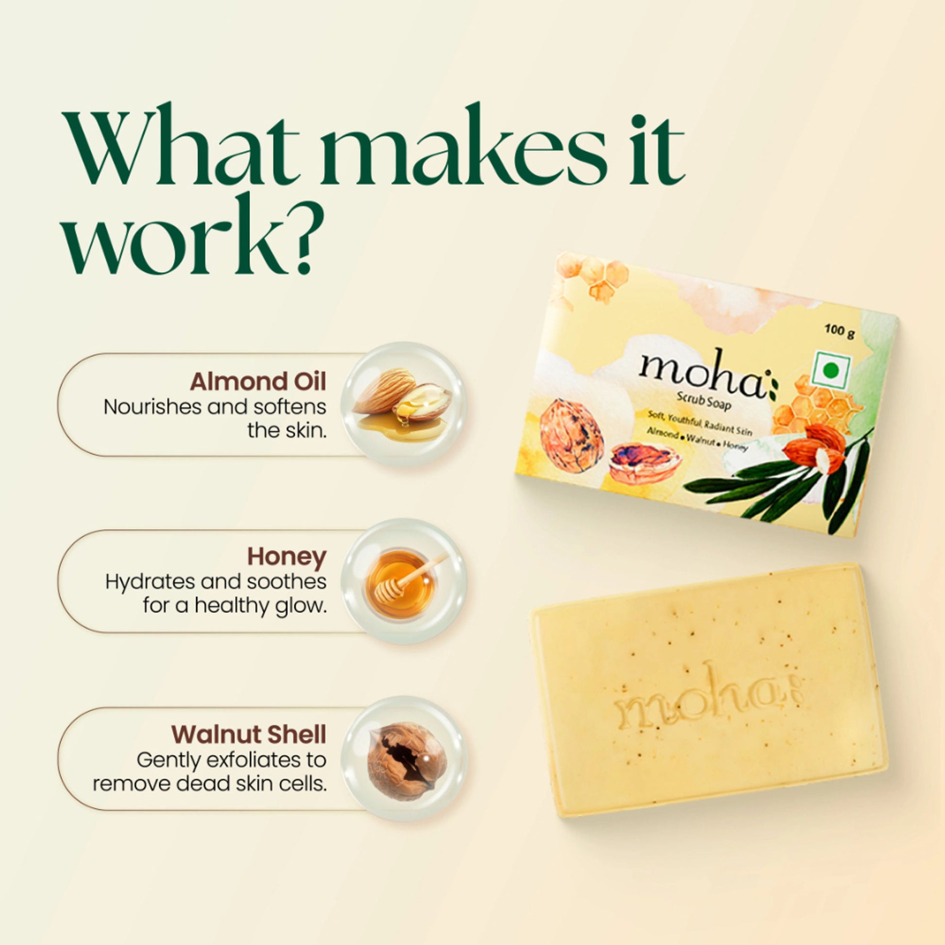 Moha Scrub Soap Exfoliate For Soft Youthful And Radiant Skin
