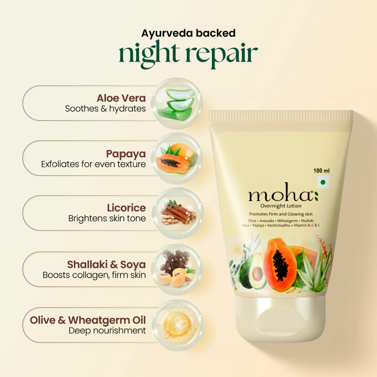 Moha Overnight Lotion Firm And Glowing Skin While You Sleep