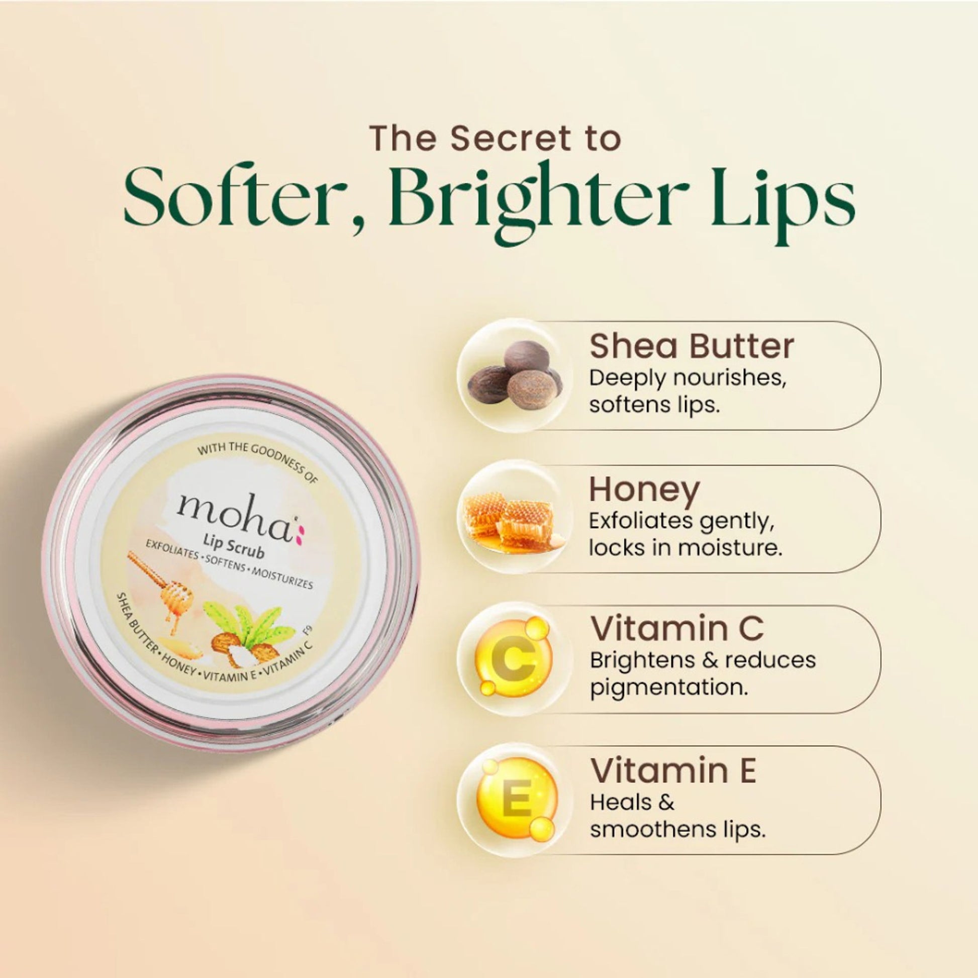 Moha Lip Scrub Exfoliate And Hydrate Lips For Soft Plump Lips