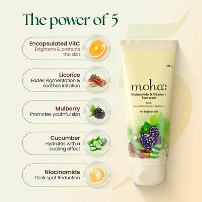 Moha Niacinamide And Vitamin C Brightening Face Wash Cleanse And Brighten Skin
