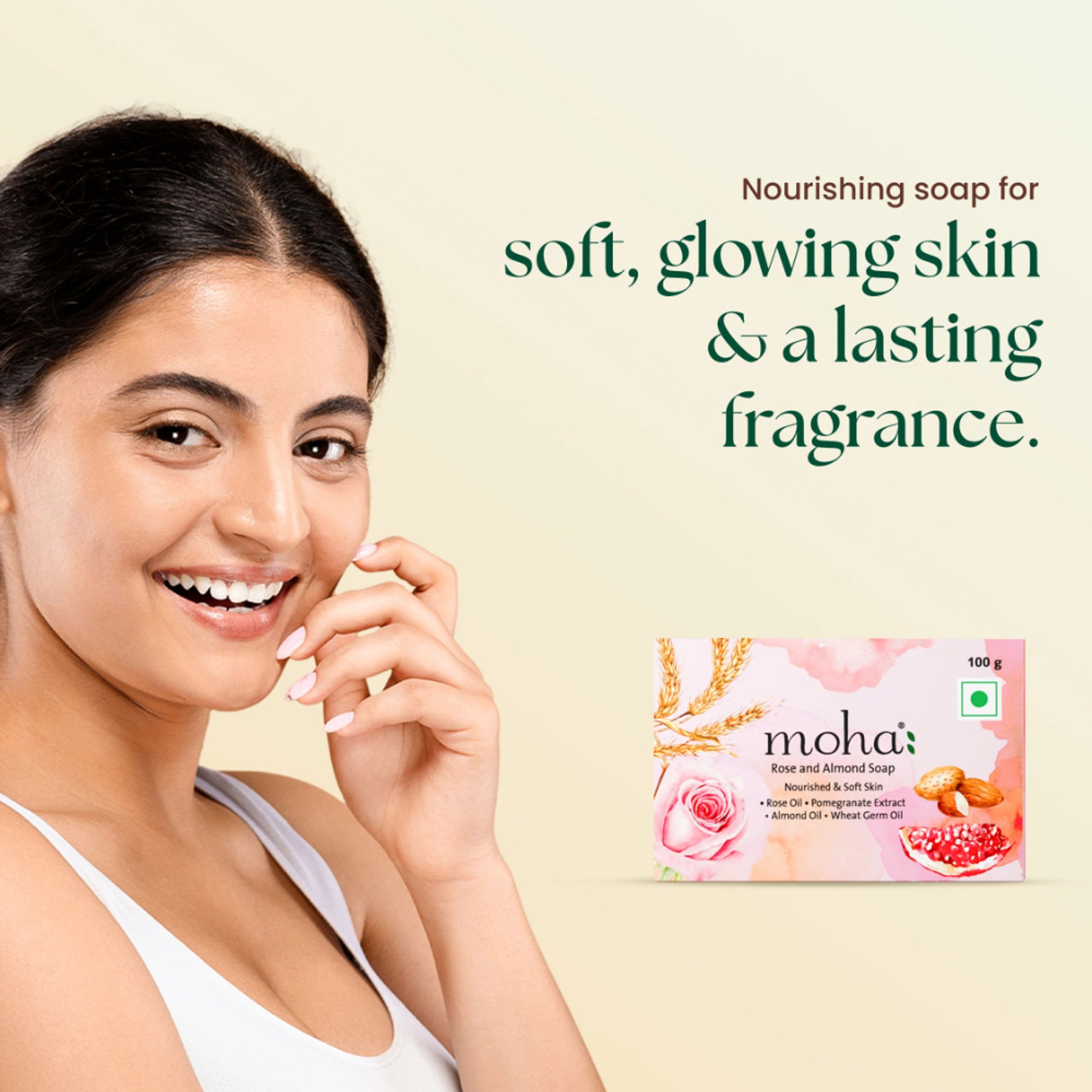 Moha Rose & Almond Soap Nourishing Soap For Soft Radiant Skin